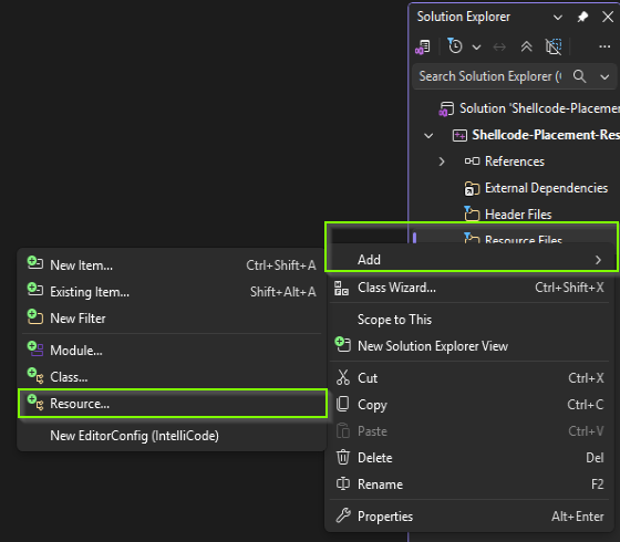 Open Resource Tab